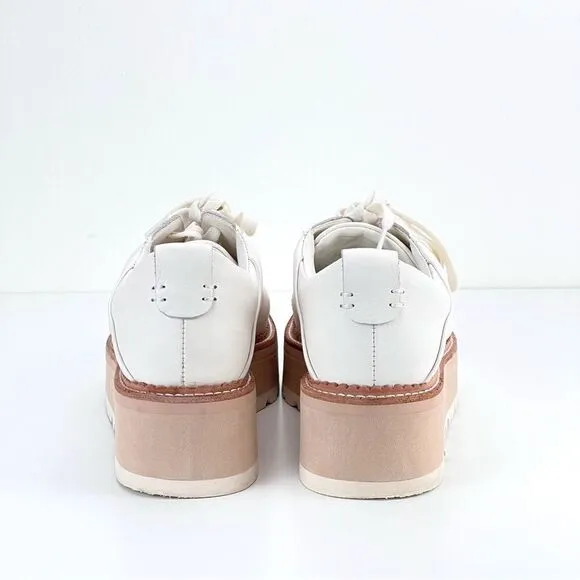 Dolce Vita Toyah Platform Sneakers in White Leather Women’s Size 9