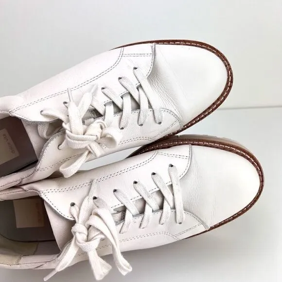 Dolce Vita Toyah Platform Sneakers in White Leather Women’s Size 9