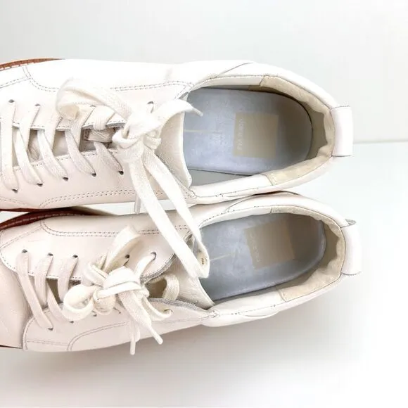 Dolce Vita Toyah Platform Sneakers in White Leather Women’s Size 9