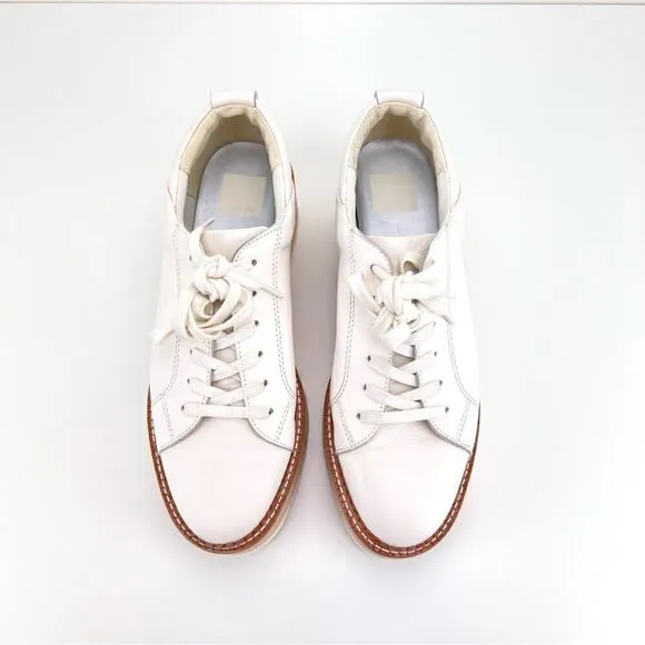 Dolce Vita Toyah Platform Sneakers in White Leather Women’s Size 9