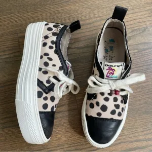 Dolfie Platform Sneakers Handmade Leather Dalmatian print EU 38