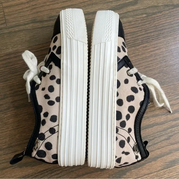 Dolfie Platform Sneakers Handmade Leather Dalmatian print EU 38