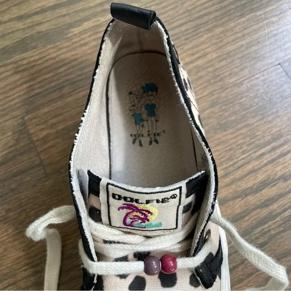 Dolfie Platform Sneakers Handmade Leather Dalmatian print EU 38