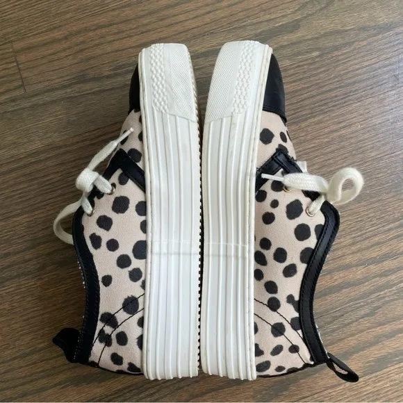 Dolfie Platform Sneakers Handmade Leather Dalmatian print EU 38