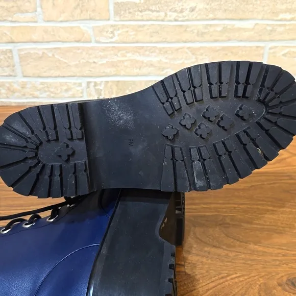DOLLS KILL dELiA*s LOST IN THE CROWD COMBAT BOOTS PLATFORM ZIP BLUE
