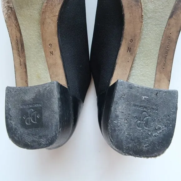 Donald J. Pliner Black Block Heel Slip-on Shoes