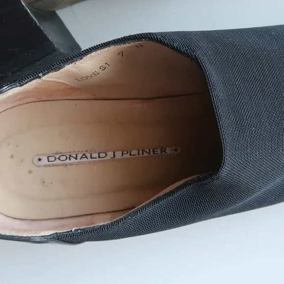 Donald J. Pliner Black Block Heel Slip-on Shoes