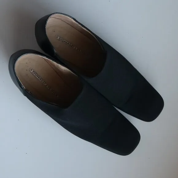 Donald J. Pliner Black Block Heel Slip-on Shoes