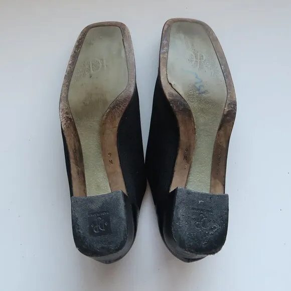Donald J. Pliner Black Block Heel Slip-on Shoes