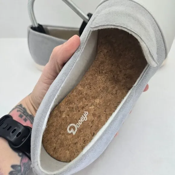 Dooeys | gray recycled vegan suede preppy house loafers shoes | WMS 7.5