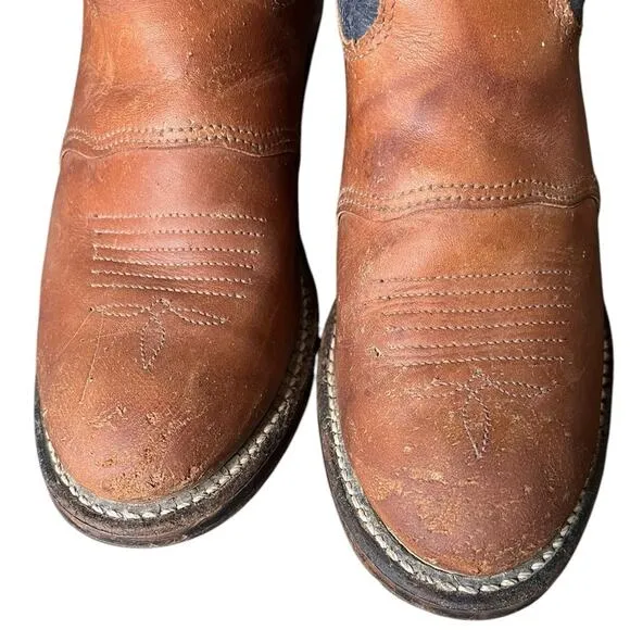 DOUBLE H Buckaroo Leather Embroidered Western Cowboy Boots Women’s Size 6.5