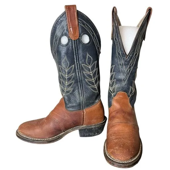 DOUBLE H Buckaroo Leather Embroidered Western Cowboy Boots Women’s Size 6.5
