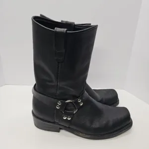 DOUBLE H Sierra Harness Boots Mens Size 13 EE Black Leather Square Toe Biker USA