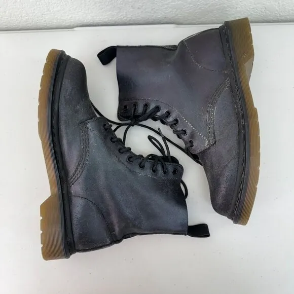 Dr Doc Martens Pascal Iridescent Lace Up Boots Shoes Womens size 8 Euro 39