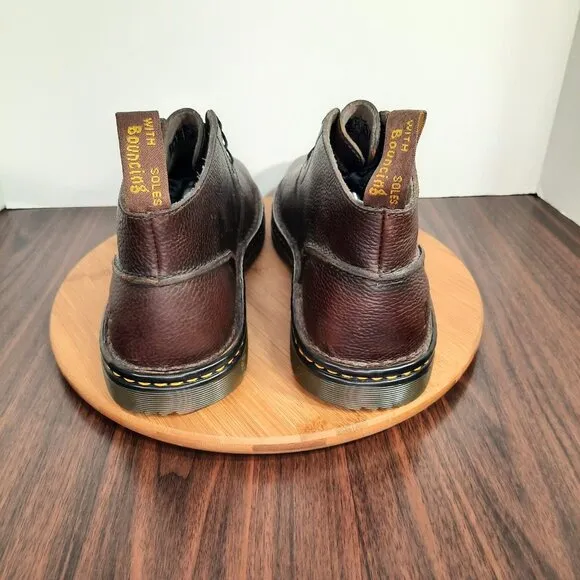 Dr Doc Martens Sussex Mens 13 Boots Chukka Brown Pebbled Leather Industrial