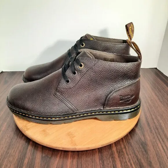 Dr Doc Martens Sussex Mens 13 Boots Chukka Brown Pebbled Leather Industrial