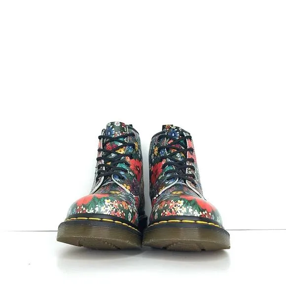 Dr Martens 101 Wanderlust Floral Leather Lace Up Ankle Boots Women’s 7 Shoes