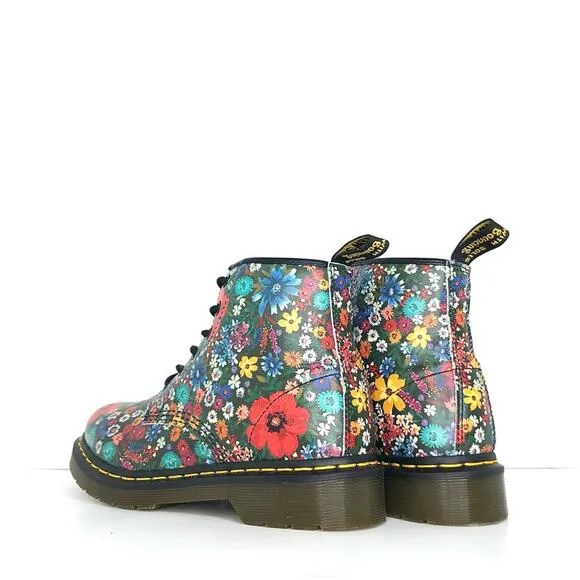 Dr Martens 101 Wanderlust Floral Leather Lace Up Ankle Boots Women’s 7 Shoes