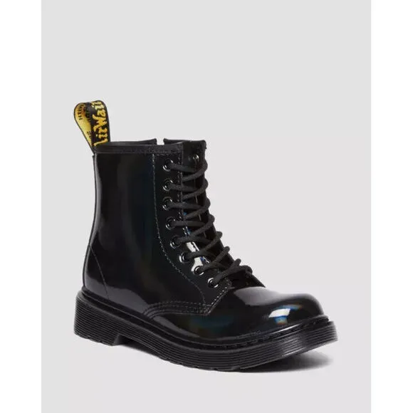 Dr. Martens 1460 30903001 Boots Kids Girls 2 Black Rainbow Patent Leather ZPO520