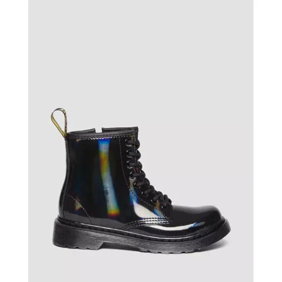 Dr. Martens 1460 30903001 Boots Kids Girls 2 Black Rainbow Patent Leather ZPO520