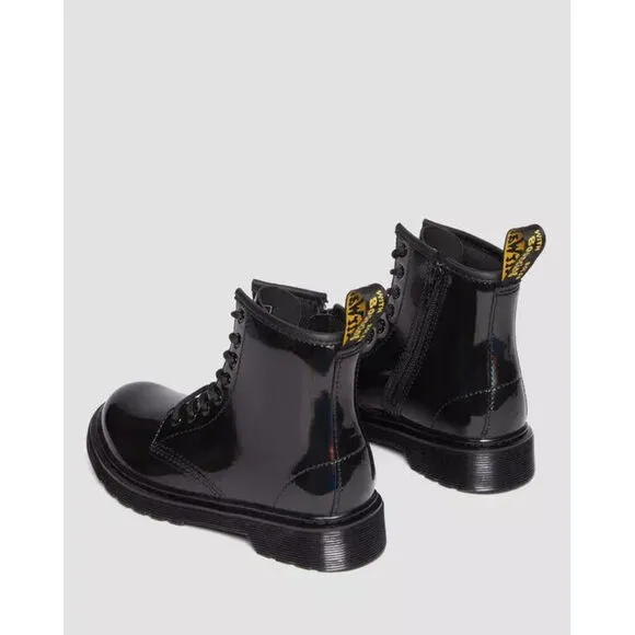 Dr. Martens 1460 30903001 Boots Kids Girls 2 Black Rainbow Patent Leather ZPO520