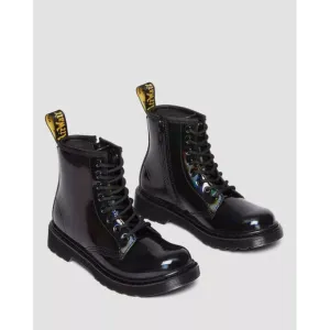 Dr. Martens 1460 30903001 Boots Kids Girls 2 Black Rainbow Patent Leather ZPO520