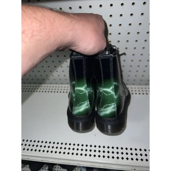 Dr. Martens 1460 Flash Womens Combat Boots Size US 5 EU 36 Lightning Green Black