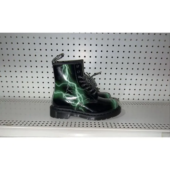 Dr. Martens 1460 Flash Womens Combat Boots Size US 5 EU 36 Lightning Green Black