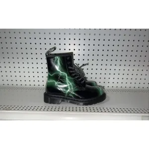 Dr. Martens 1460 Flash Womens Combat Boots Size US 5 EU 36 Lightning Green Black