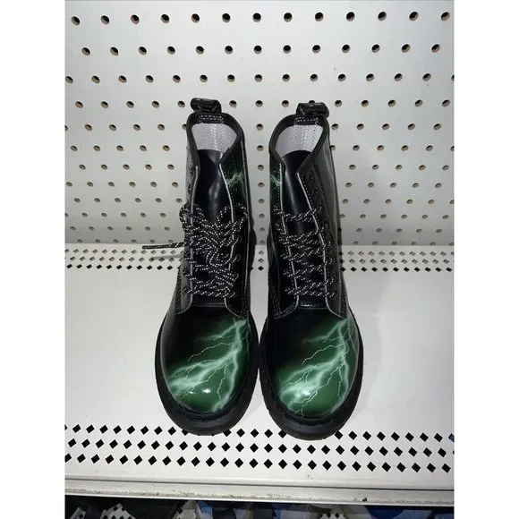 Dr. Martens 1460 Flash Womens Combat Boots Size US 5 EU 36 Lightning Green Black