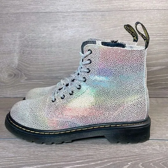 Dr Martens 1460 Pascal Iridescent Leather 8-Eye Women’s Sz 5 Rainbow Boots