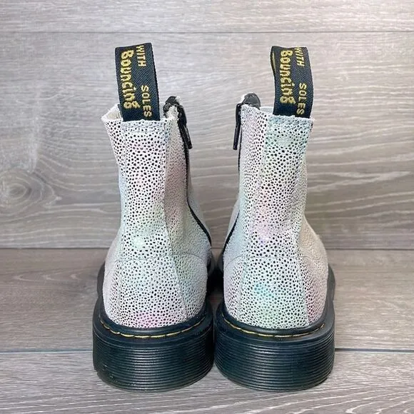 Dr Martens 1460 Pascal Iridescent Leather 8-Eye Women’s Sz 5 Rainbow Boots