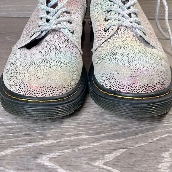 Dr Martens 1460 Pascal Iridescent Leather 8-Eye Women’s Sz 5 Rainbow Boots