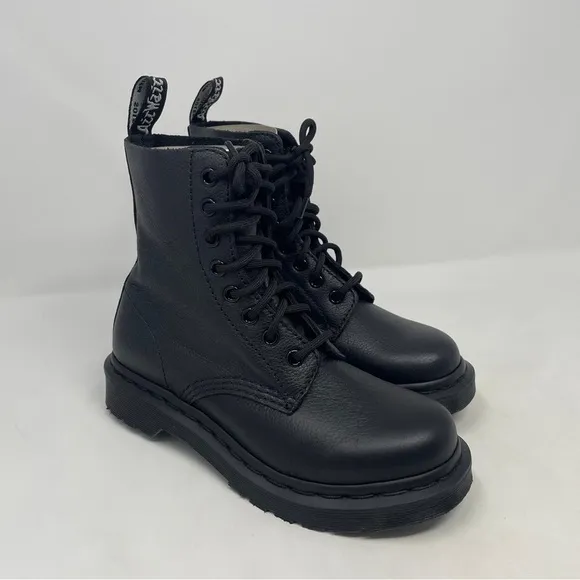 Dr. Martens 1460 Pascal Mono Black Lace-Up Leather Boots - NWT