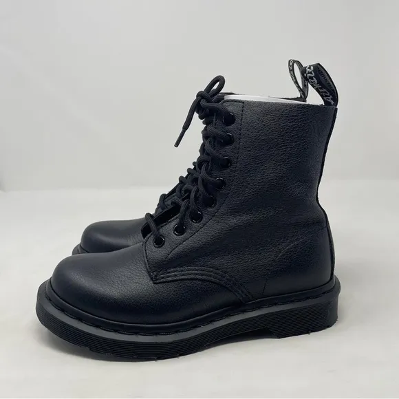 Dr. Martens 1460 Pascal Mono Black Lace-Up Leather Boots - NWT