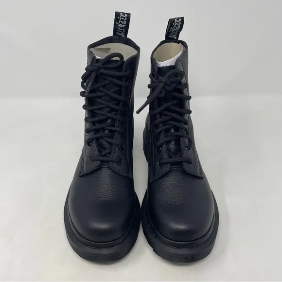 Dr. Martens 1460 Pascal Mono Black Lace-Up Leather Boots - NWT