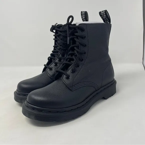 Dr. Martens 1460 Pascal Mono Black Lace-Up Leather Boots - NWT