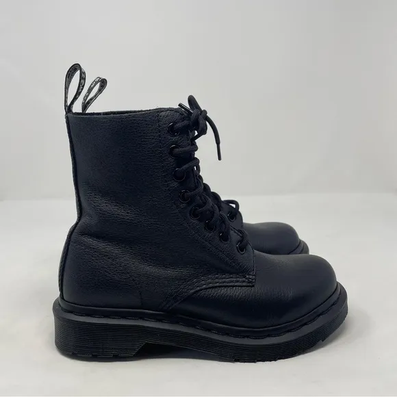 Dr. Martens 1460 Pascal Mono Black Lace-Up Leather Boots - NWT