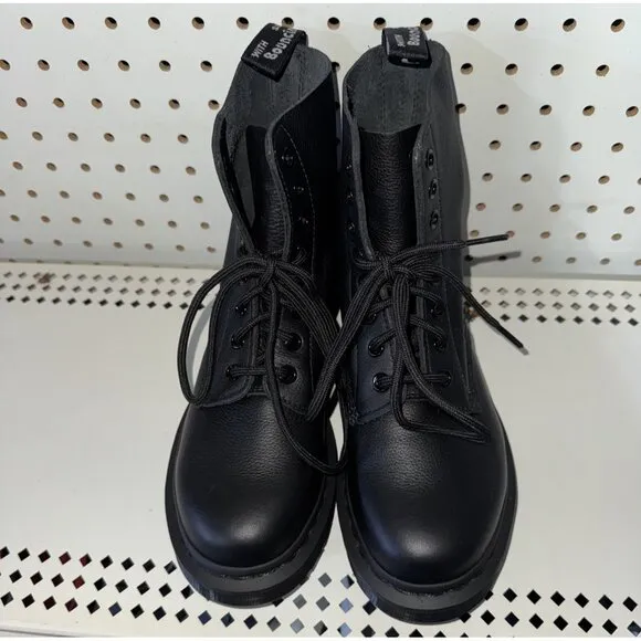 Dr. Martens 1460 Pascal Mono Womens Leather Combat Boots Size US 10 EU 42 Black