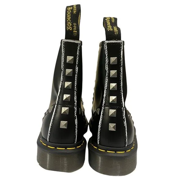 Dr. Martens 1460 Stud Boots •W 9/ M8•Studded Lace Up Combat Ankle Doc Black $178