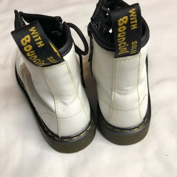 Dr Martens 1460 white lace up boots