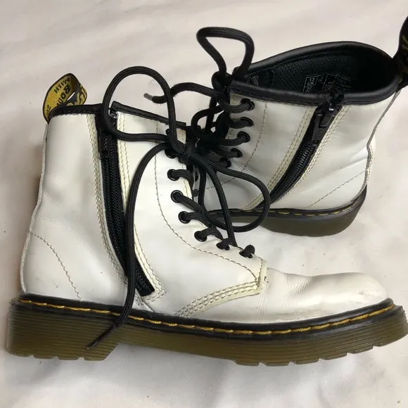 Dr Martens 1460 white lace up boots
