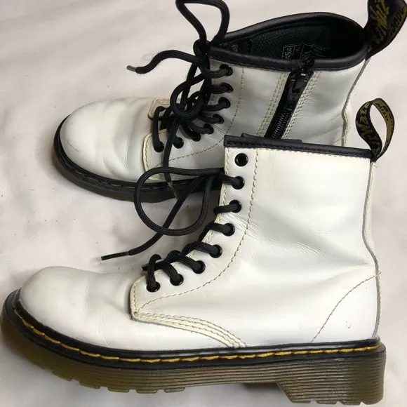 Dr Martens 1460 white lace up boots