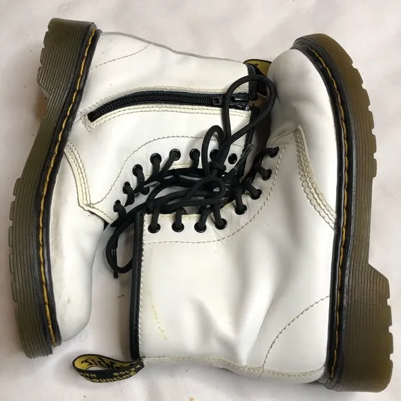 Dr Martens 1460 white lace up boots