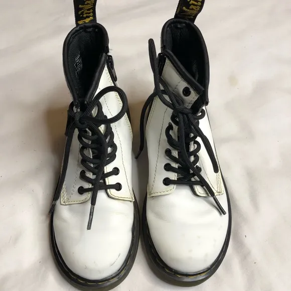 Dr Martens 1460 white lace up boots