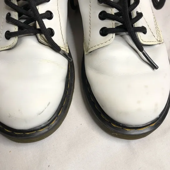 Dr Martens 1460 white lace up boots