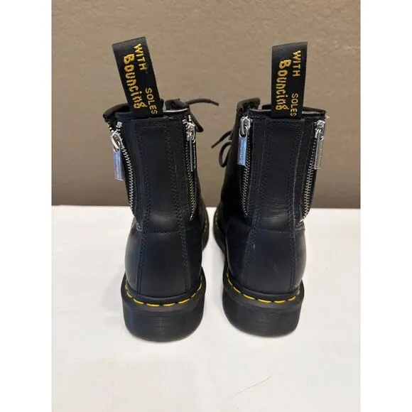 Dr. Martens 1460 Zip Nappa Leather Boots USL 10 Combat Zipper EUC