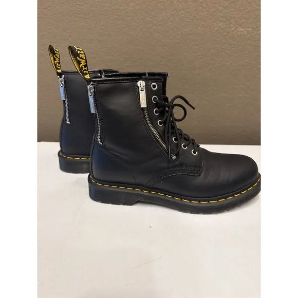 Dr. Martens 1460 Zip Nappa Leather Boots USL 10 Combat Zipper EUC