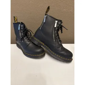 Dr. Martens 1460 Zip Nappa Leather Boots USL 10 Combat Zipper EUC