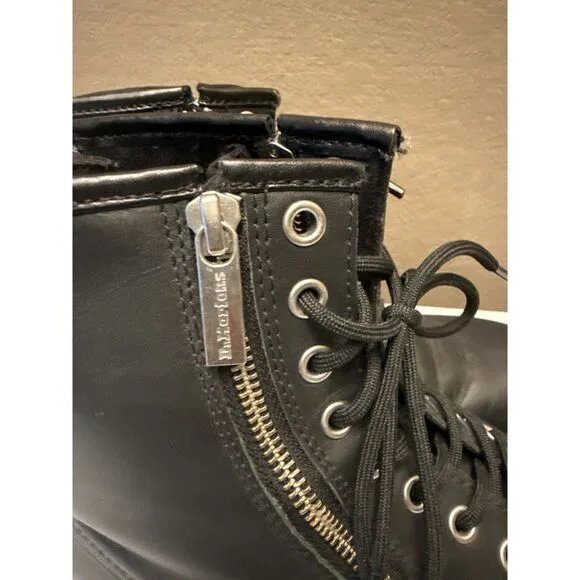 Dr. Martens 1460 Zip Nappa Leather Boots USL 10 Combat Zipper EUC